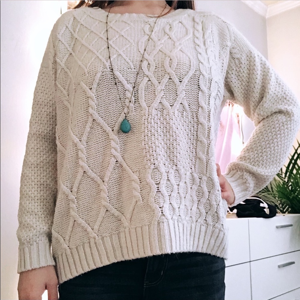 White sparkle sweater
